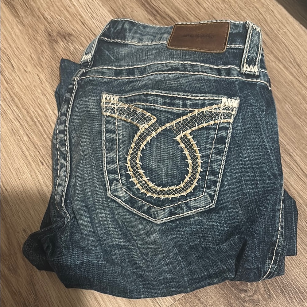 Big Star Blue Jeans with Horseshoe Stitching